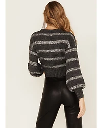 Shyanne Women's Striped Sequin Cropped Cardigan
