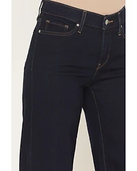 Levi's Women's Darkest Sky Dark Wash Mid Rise Shaping Wide Leg Stretch Denim Jeans