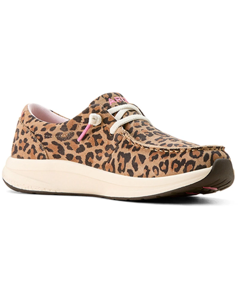 Ariat Women's Leopard Print Buckeye Casual Shoes - Moc Toe