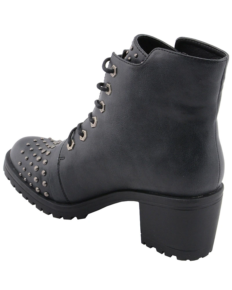 Milwaukee Leather Women's Studded Rocker Boots - Round Toe