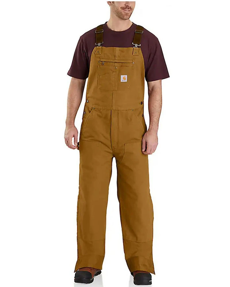 Carhartt Men's Quilt Lined Washed Bib Work Overalls