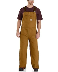 Carhartt Men's Quilt Lined Washed Bib Work Overalls