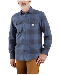 Carhartt Men's Loose Fit Heavyweight Plaid Print Long Sleeve Button-Down Flannel Shirt