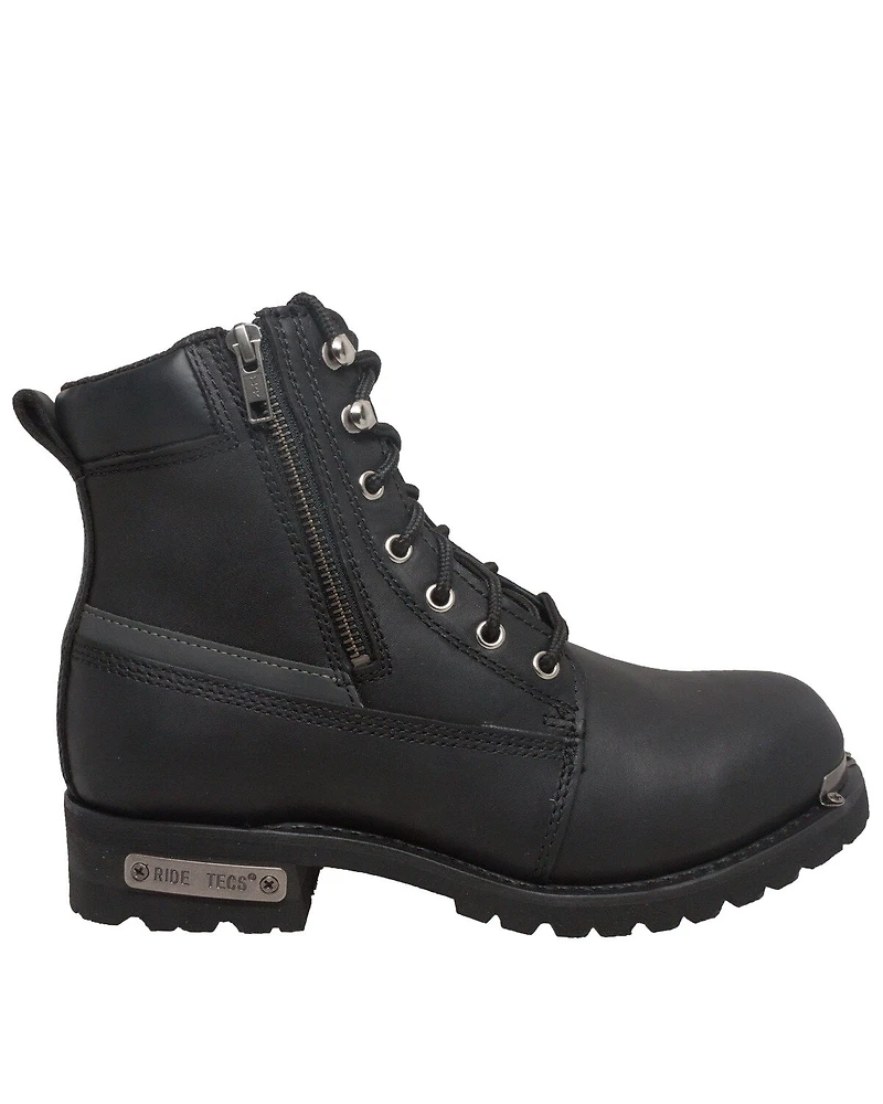 Ad Tec Men's Double Zipper Biker Boots - Soft Toe