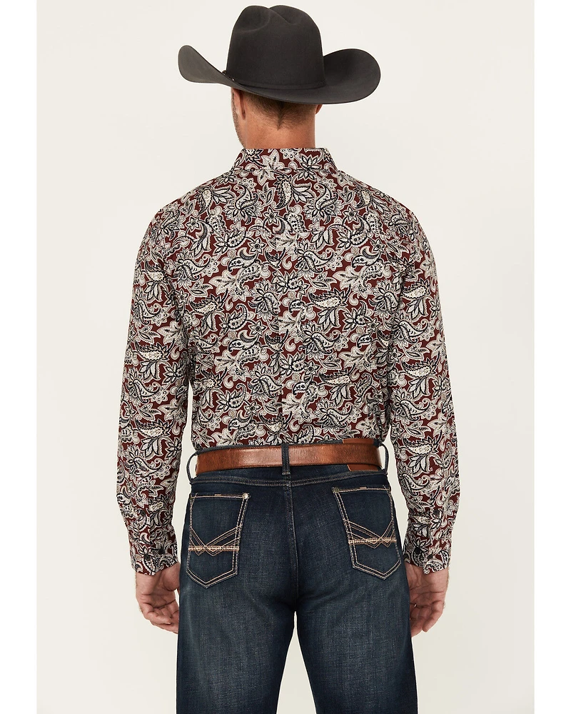 Cody James Men's Max Paisley Print Long Sleeve Button-Down Stretch Western Shirt