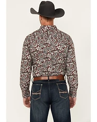 Cody James Men's Max Paisley Print Long Sleeve Button-Down Stretch Western Shirt