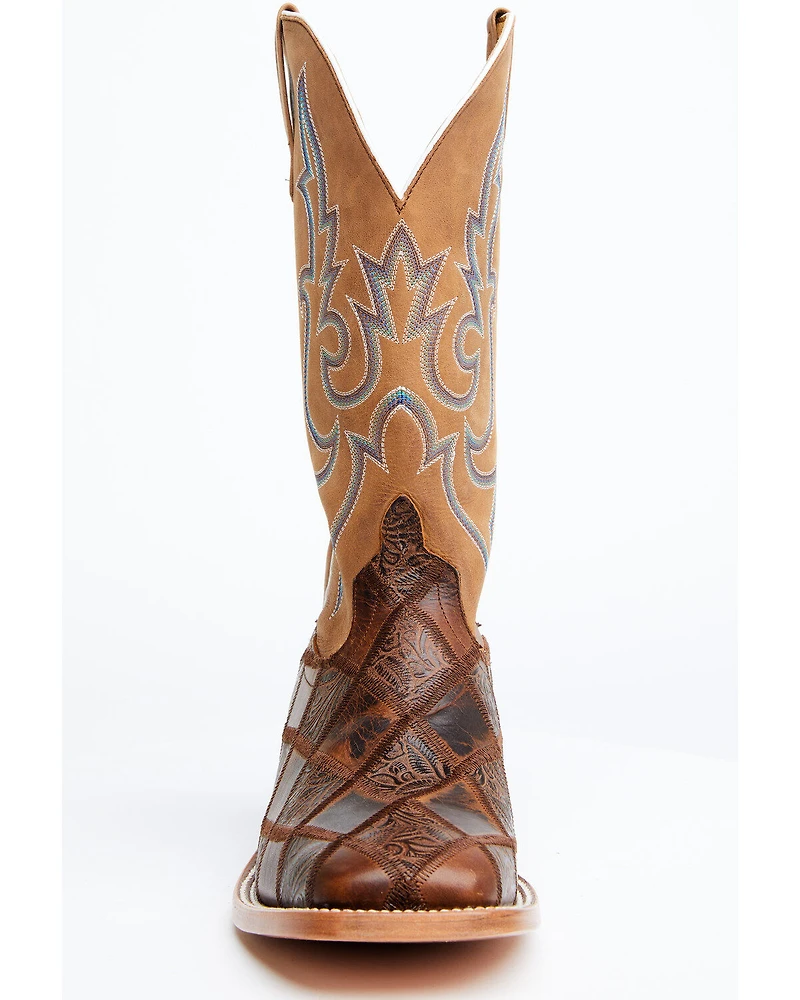 Horse Power Men's Patchwork Western Boots - Broad Square Toe