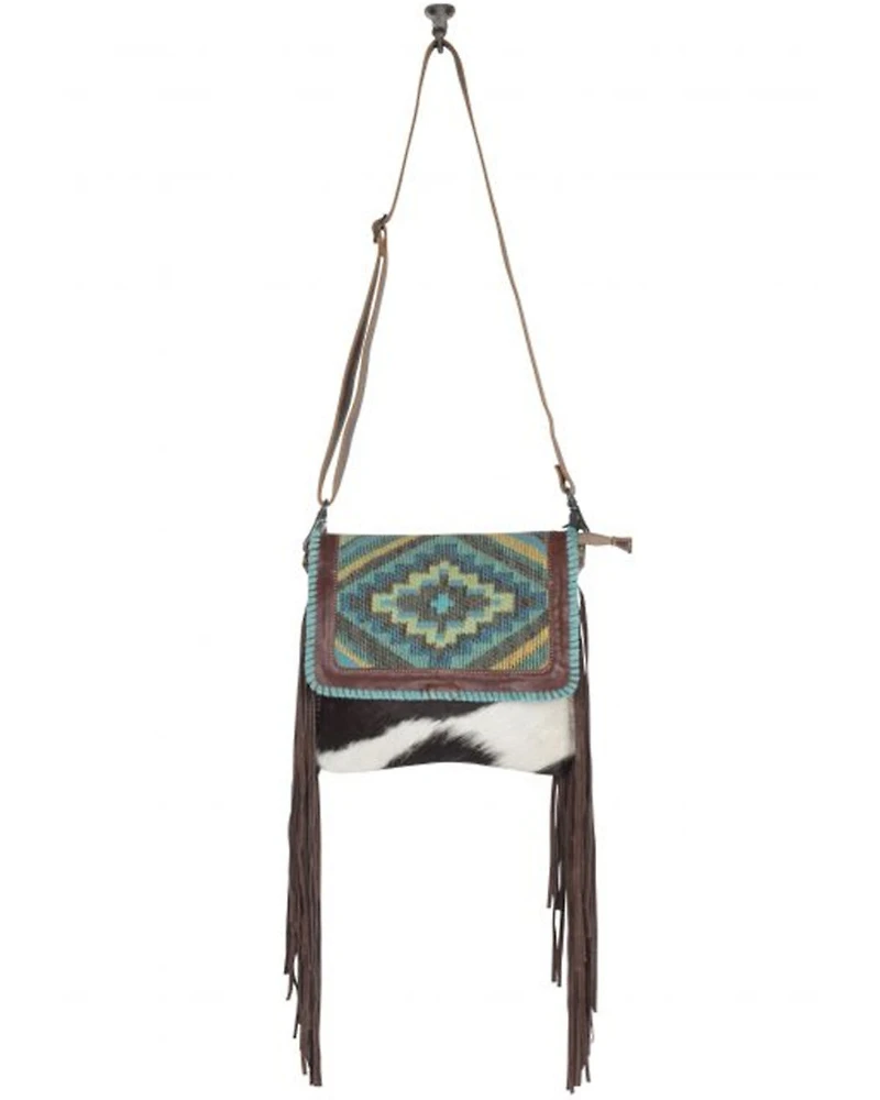 Myra Bag Women's Wild West Boho Hair-On Hide Crossbody Bag