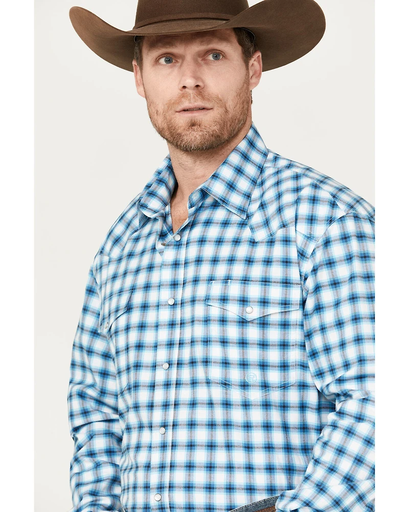 Roper Men's Amarillo Plaid Print Long Sleeve Button-Down Stretch Western Shirt