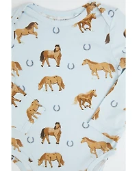 Angel Dear Infant Boys' Horse Print Long Sleeve Onesie