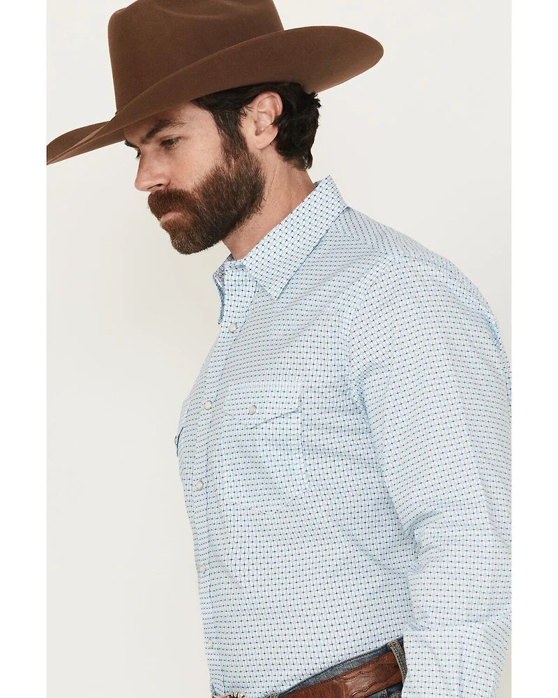 Wrangler Men's 20x Geo Print Long Sleeve Snap Stretch Western Shirt