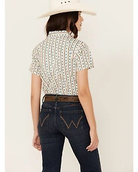 Shyanne Women's Southwestern Print Short Sleeve Snap Western Shirt