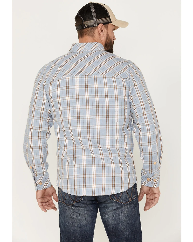 Resistol Men's Dakota Medium Plaid Print Long Sleeve Button Down Shirt
