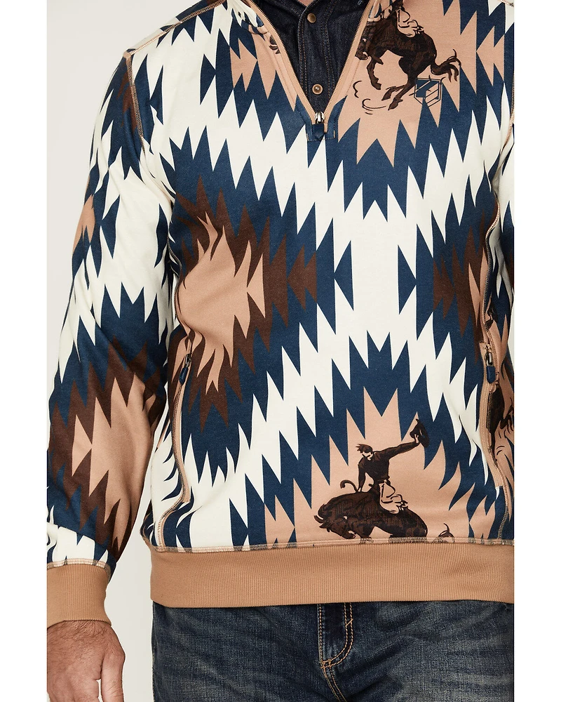 RANK 45® Men's Southwestern Print 1/4 Zip-Up Pullover