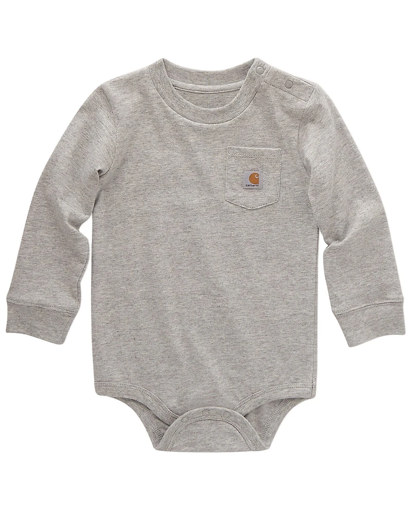 Carhartt Infant Boys' Logo Pocket Long Sleeve Onesie