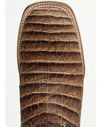 Tanner Mark Men's Exotic Caiman Print Western Boots - Broad Square Toe