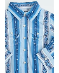 Wrangler Infant Boys' Southwestern Striped Long Sleeve Pearl Snap Onesie