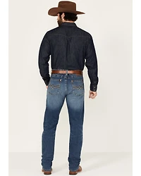 Rock 47 by Wrangler Men's Highland Medium Wash Slim Straight Stretch Denim Jeans