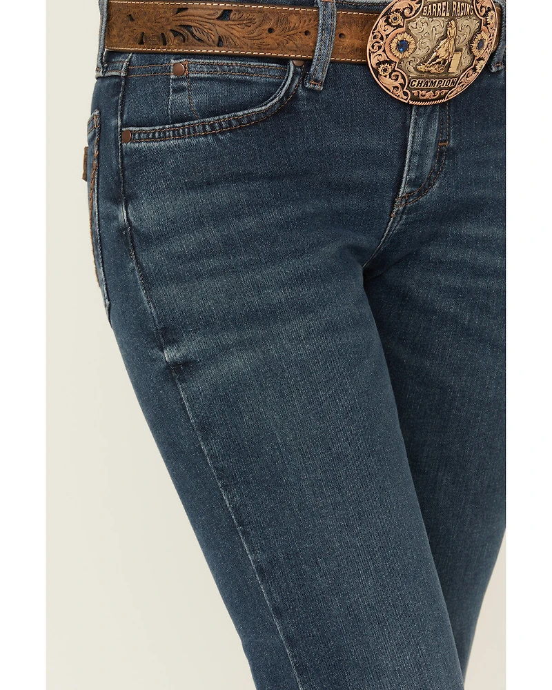 Wrangler Retro Women's Jana Dark Wash Mid Rise Mae Trouser Jeans