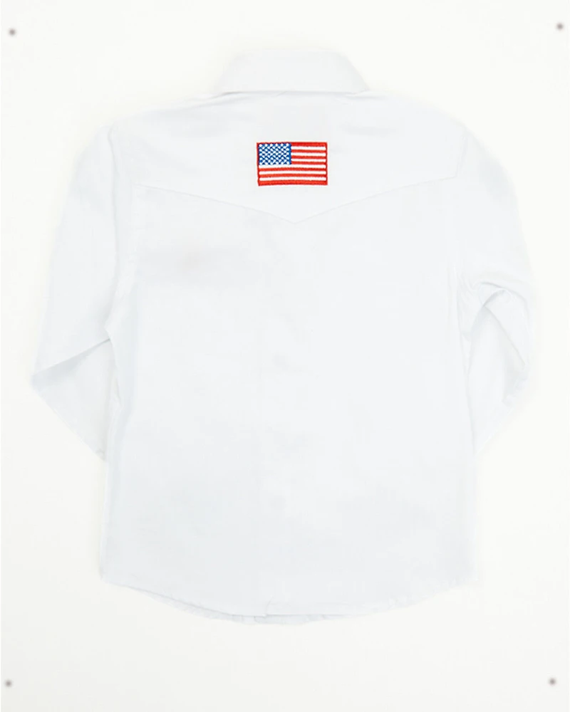 Rodeo Clothing Boys' USA Long Sleeve Pearl Snap Western Shirt