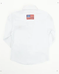 Rodeo Clothing Boys' USA Long Sleeve Pearl Snap Western Shirt