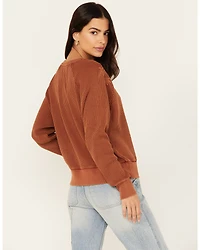 Cleo + Wolf Women's Embroidered Thermal Knit Top