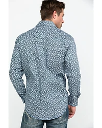 Rough Stock By Panhandle Men's Langunita Vintage Print Long Sleeve Western Shirt