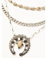Shyanne Women's Squash Blossom Layered Statement Necklace