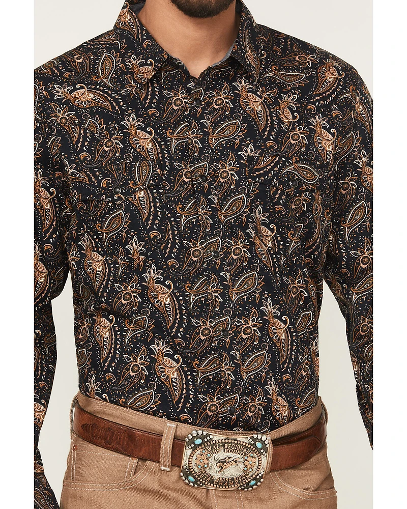 Cody James Men's Desert Dapper Paisley Print Long Sleeve Snap Western Shirt