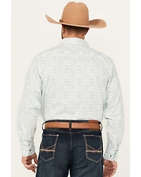 Panhandle Select Men's Medallion Print Long Sleeve Snap Stretch Western Shirt