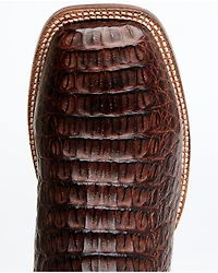 El Dorado Men's Handmade Caiman Back Brass Stockman Boots - Broad Square Toe