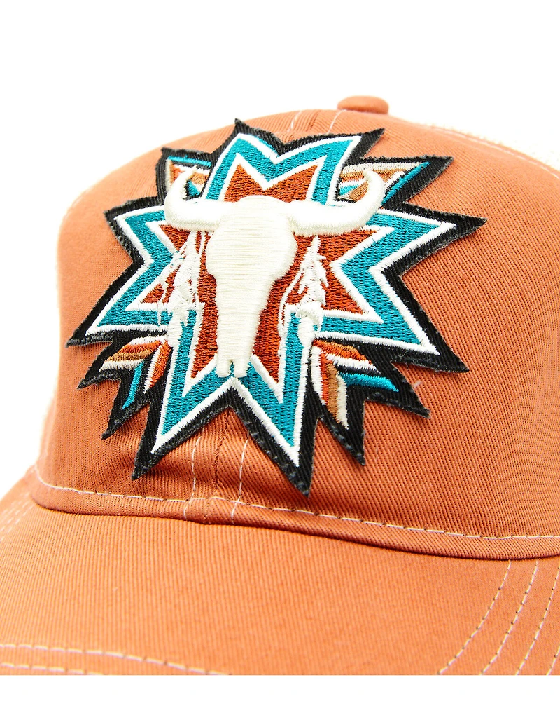 Shyanne Women's Southwestern Steerhead Embroidered Patch Mesh-Back Ball Cap