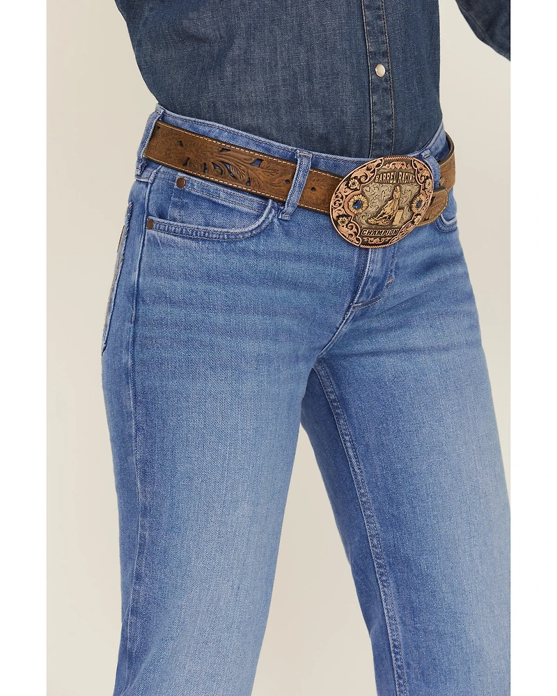 Wrangler Retro Women's Mae Medium Wash Mid Rise Trouser Denim Jeans