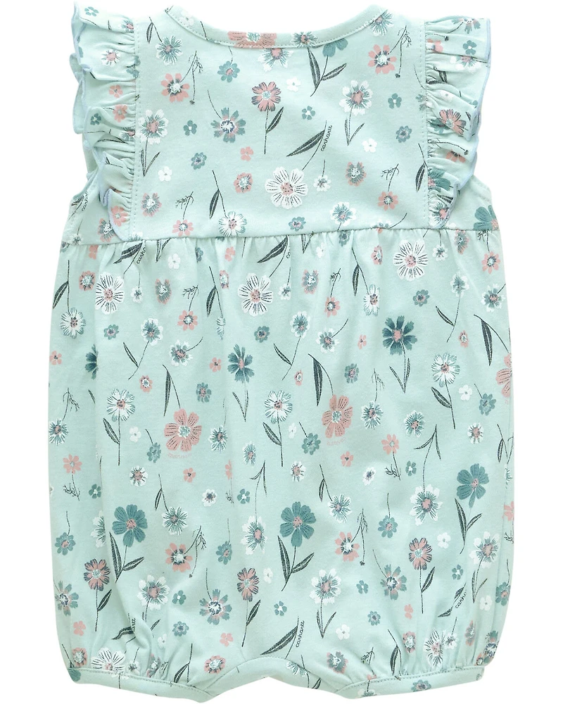 Carhartt Infant Girls' Floral Print Sleeveless Snap Onesie