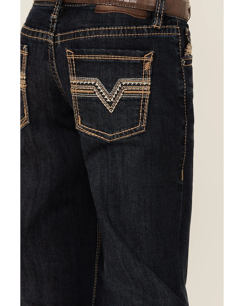 Rock & Roll Denim Boys' Dark Wash Bootcut Stretch Jeans