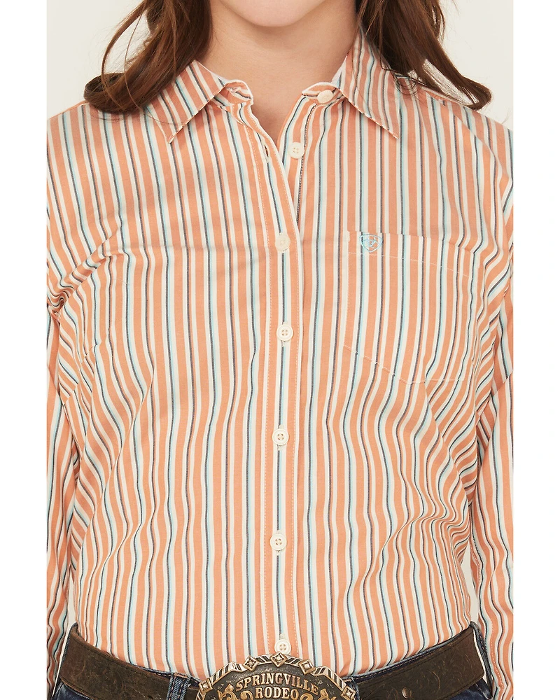 Ariat Women's Malia Striped Print Long Sleeve Button-Down Stretch Western Shirt