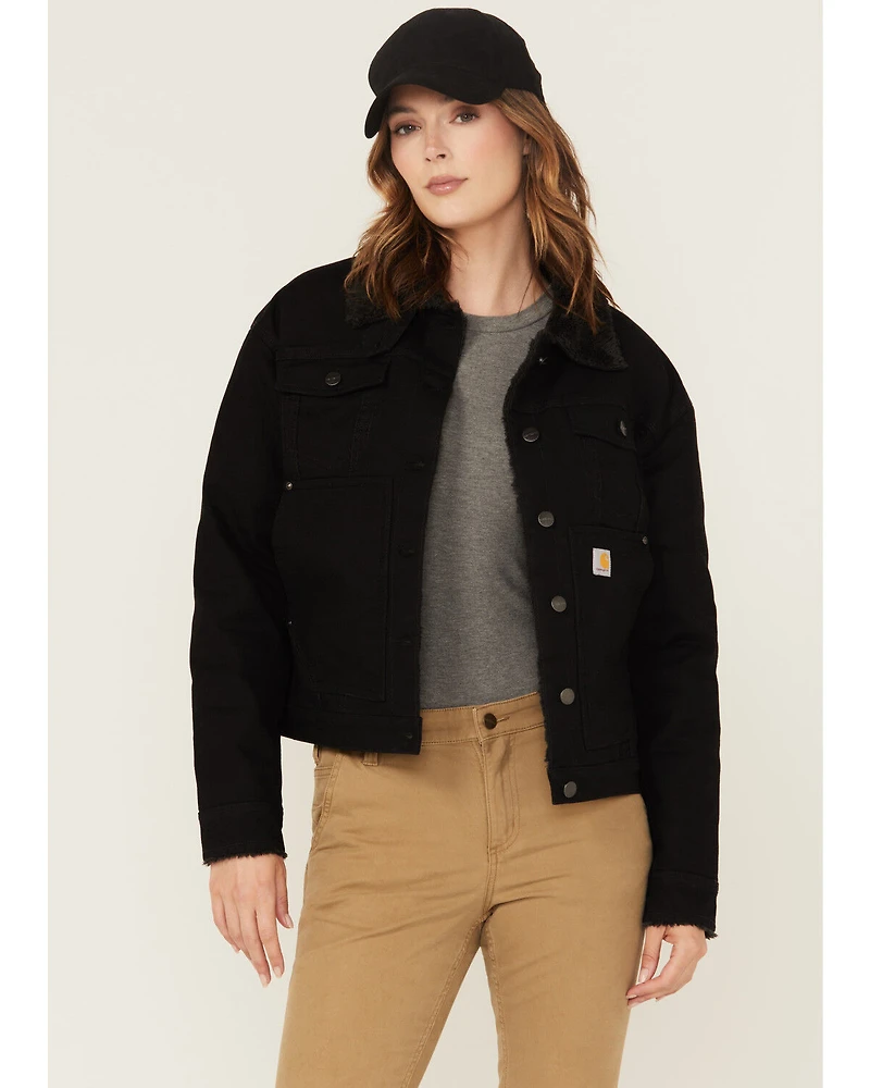 Carhartt Women's Rugged Flex® Loose Fit Canvas Sherpa Lined Work Jacket