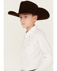 Cody James Boys' North Star Geo Print Long Sleeve Pearl Snap Western Shirt