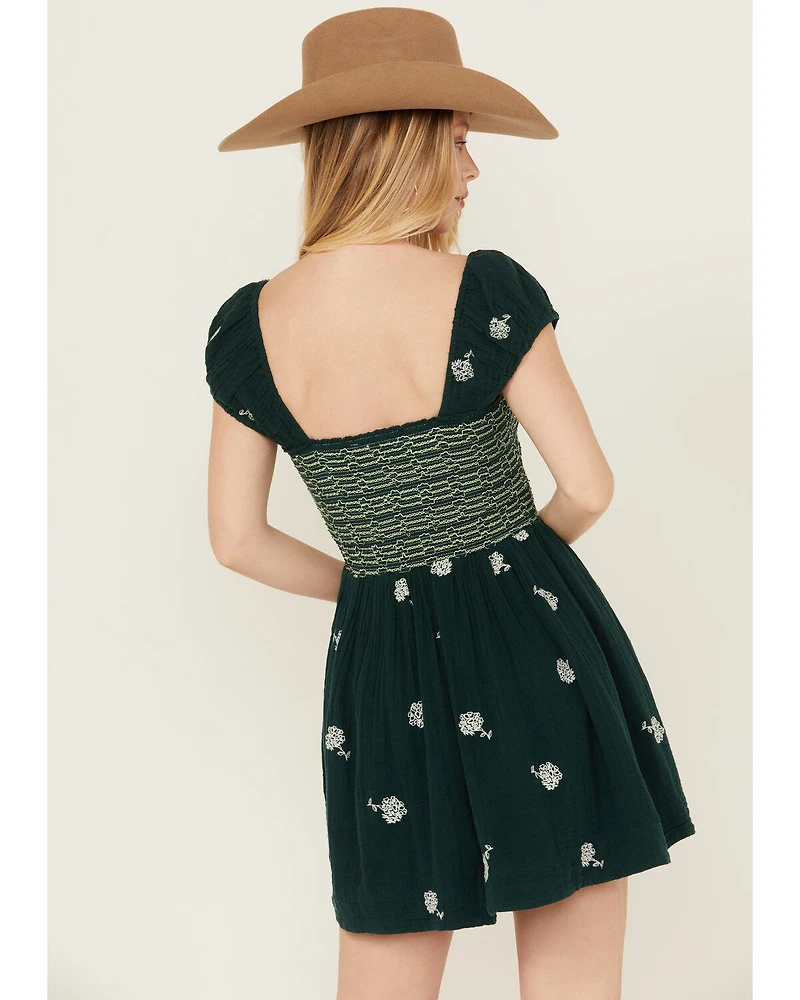 Free People Women's Tory Floral Smocked Mini Dress