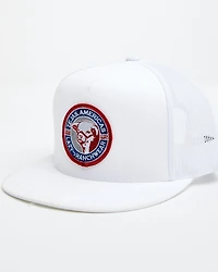 Lazy J Ranch Men's Solid White Tejas Americas Patch Mesh-Back Ball Cap
