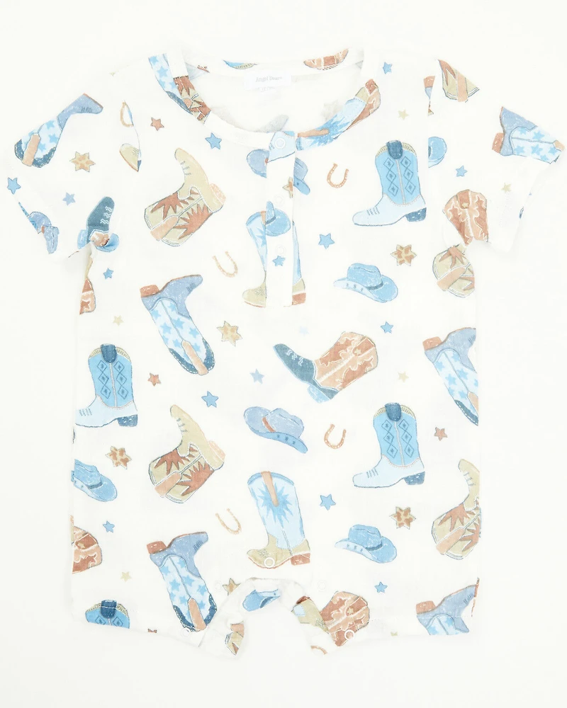 Angel Dear Infant Boys' Cowboy Boots Henley Shortall