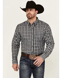 Wrangler Riata Men's Assorted Plaid Print Long Sleeve Button-Down Western Shirt