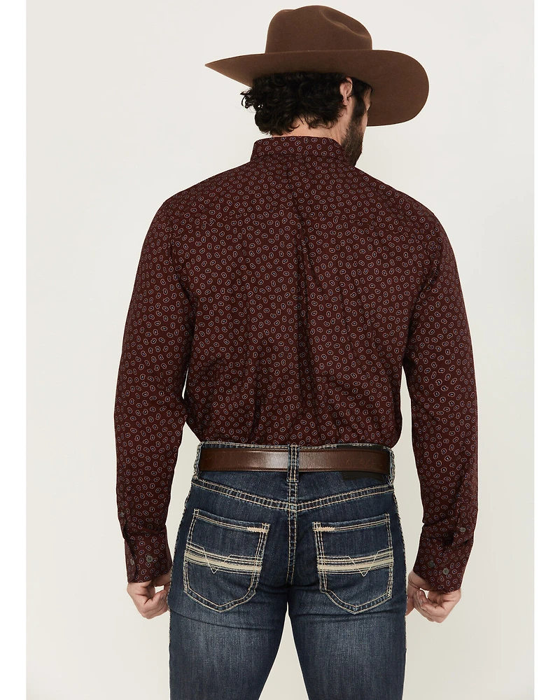 Wrangler X Cody Johnson Men's Paisley Print Long Sleeve Button-Down Western Shirt