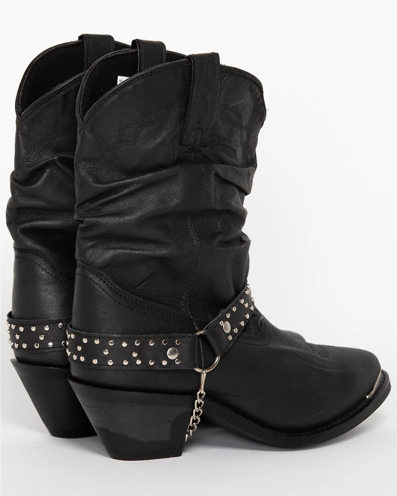 Shyanne Women's Tammye Slouch Harness Fashion Boots - Round Toe