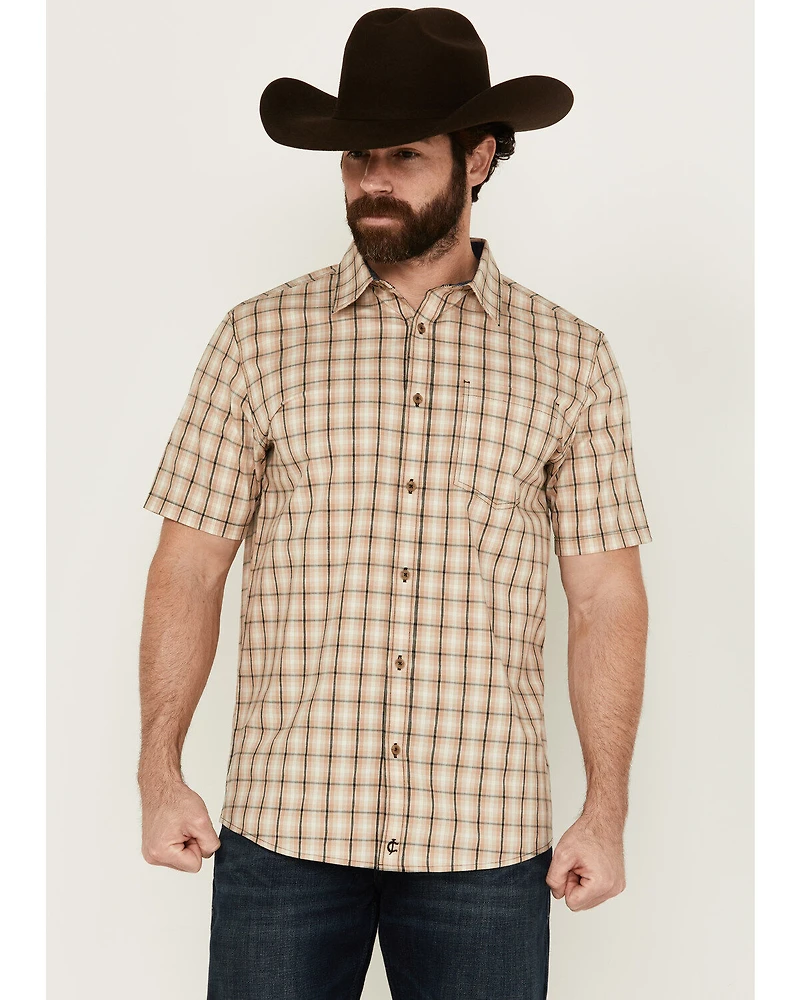 Cody James Men's Adios Plaid Print Short Sleeve Button-Down Western shirt