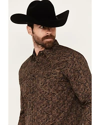 Moonshine Spirit Men's Meadow Floral Print Long Sleeve Snap Western Shirt