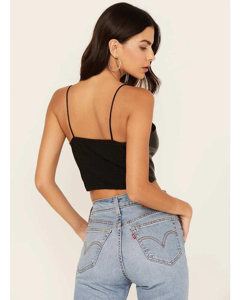 Beyond The Radar Women's Faux Leather Cropped Tank