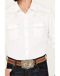 Rock 47 by Wrangler Men's Embroidered Long Sleeve Snap Western Shirt