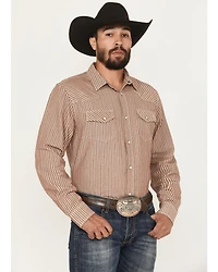 Blue Ranchwear Men's Desert Rose Striped Long Sleeve Snap Western Shirt