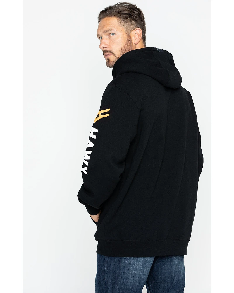 Hawx Men's Logo Sleeve Hooded Work Sweatshirt - Big